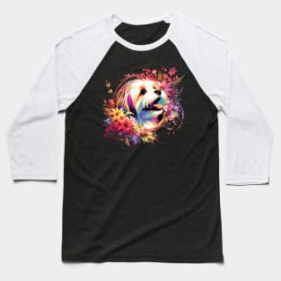 Havanese Joyful Portrait, A Mother's Day Dog Mom Gift Baseball T-Shirt